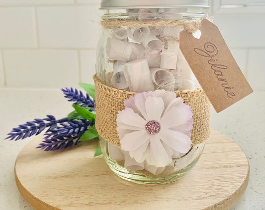 Encouraging Scripture Messages in a Mason Jar - 30 Uplifting Bible Verses for Hope and God's Love
