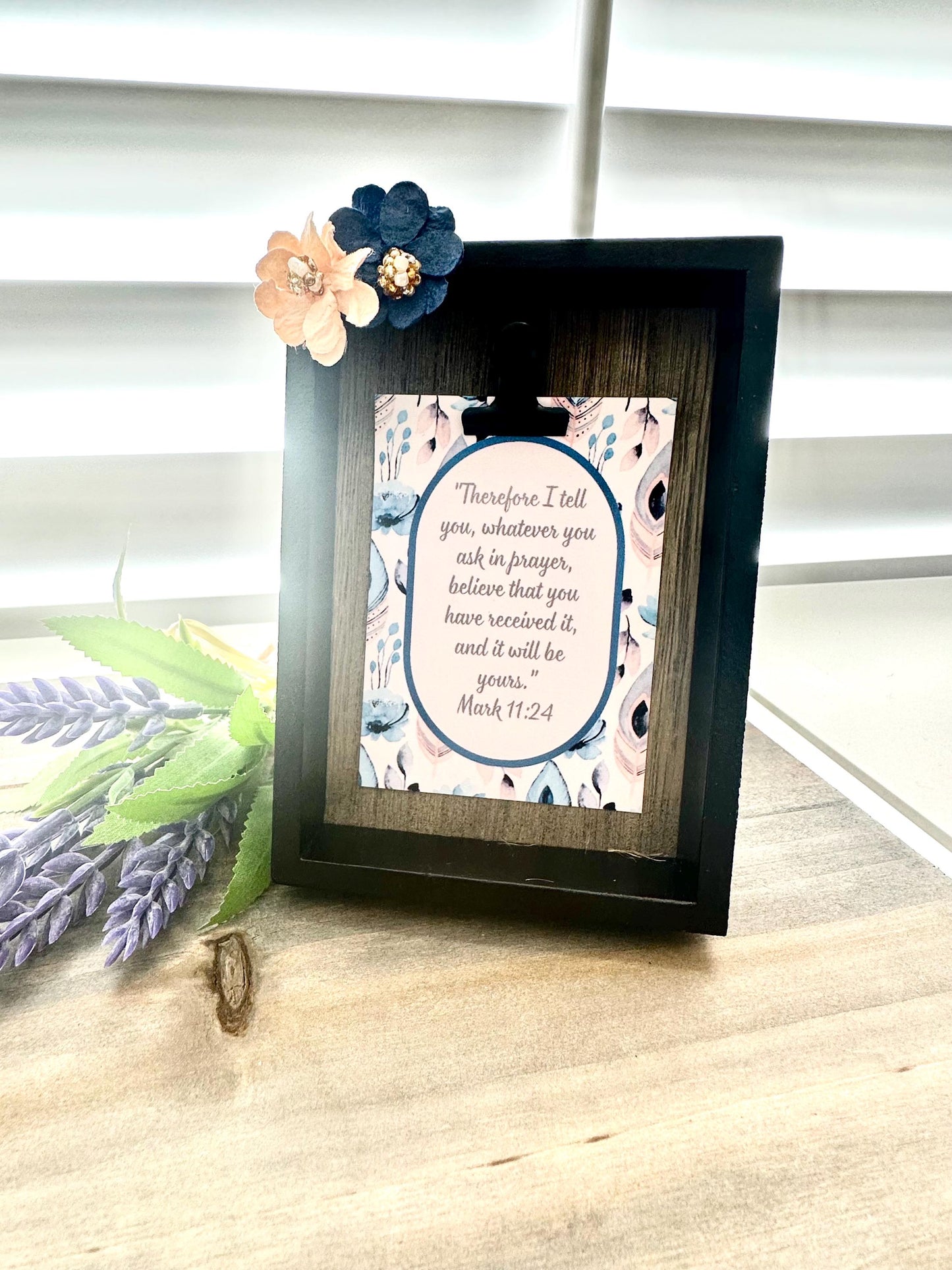 Mini Black Frame w/30 Encouraging Scripture Messages; Inspirational Scrolls that Bring Hope, Love, & Encouragement to Uplift; Gift; Handmade