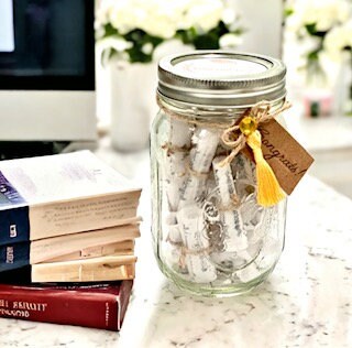 Graduation Jar; Congradulations in Glass Jar; 30 Positive and Encouraging Scrolls for the Graduate! Graduate Gift; Free Personalizat