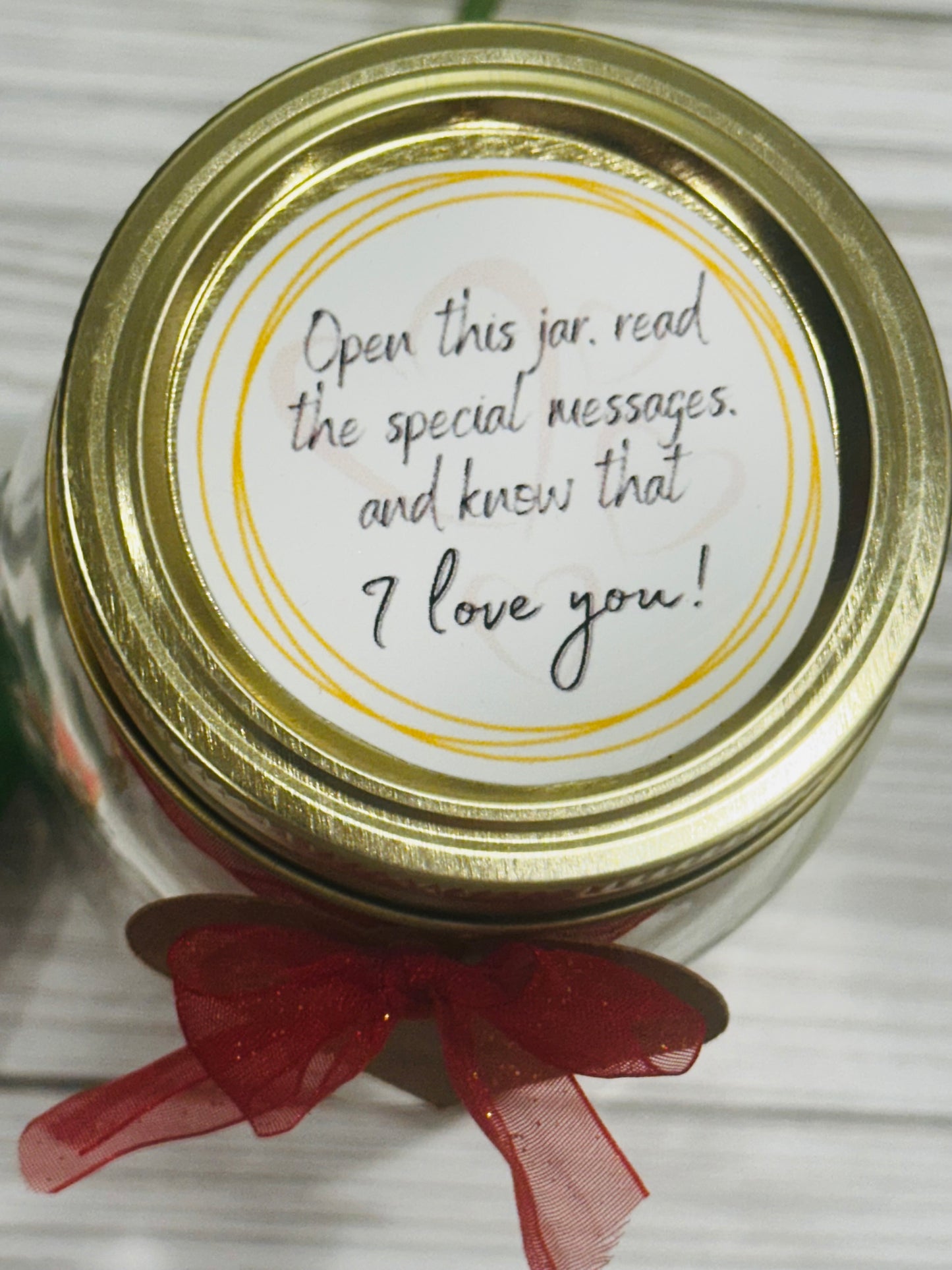 Jar of Love - 30 Love Messages in Glass Jar - Free Personalization