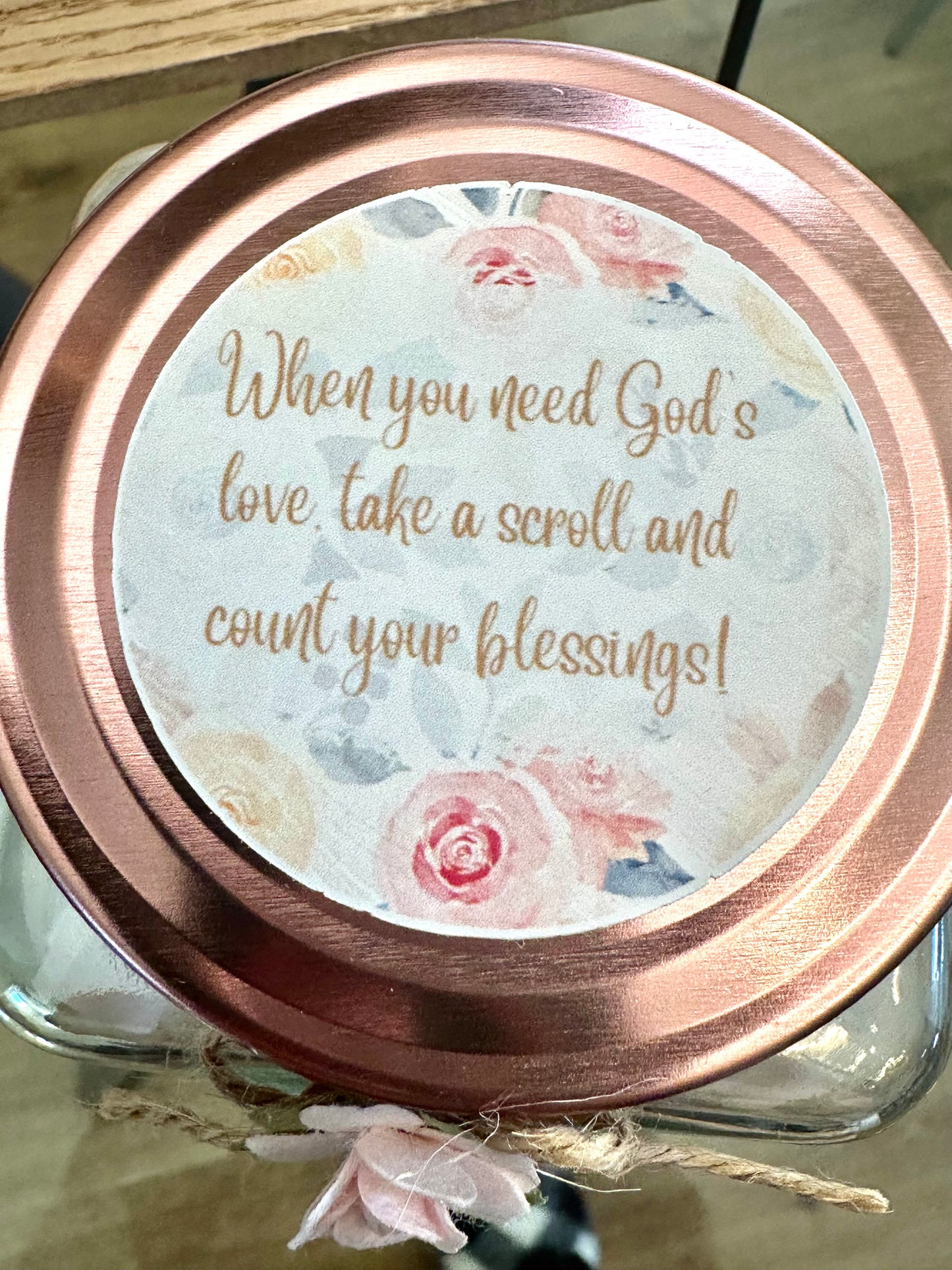 Handmade Jar of God’s Blessings | 30 Encouraging Bible Verses on Vellum Paper | Christian Gift for Inspiration & Faith