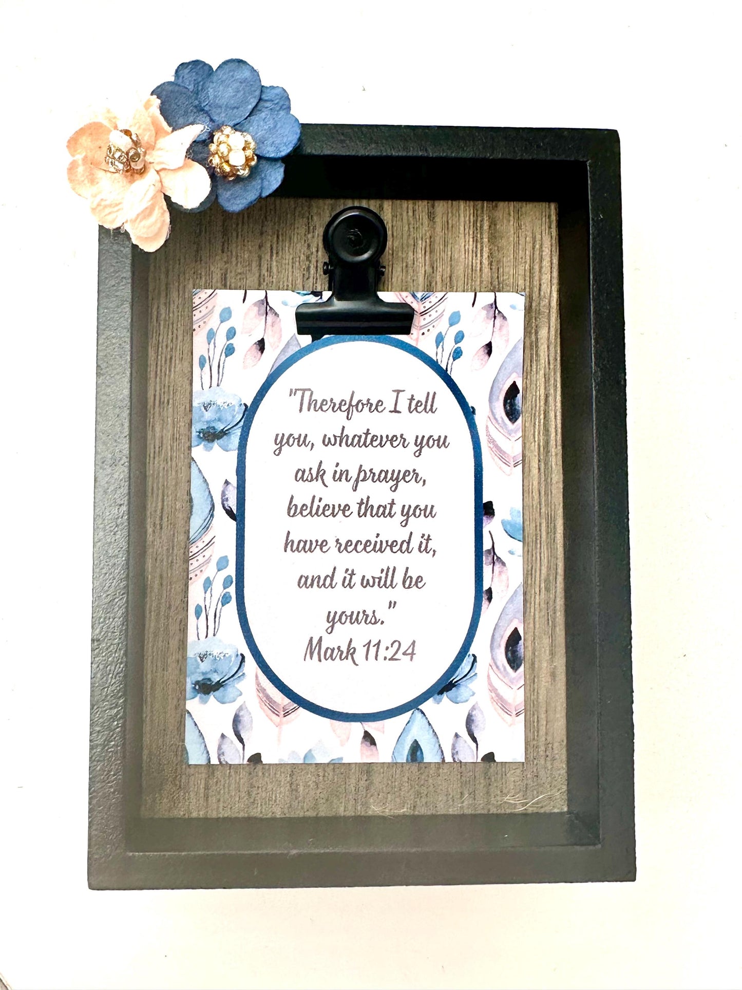 Mini Black Frame w/30 Encouraging Scripture Messages; Inspirational Scrolls that Bring Hope, Love, & Encouragement to Uplift; Gift; Handmade