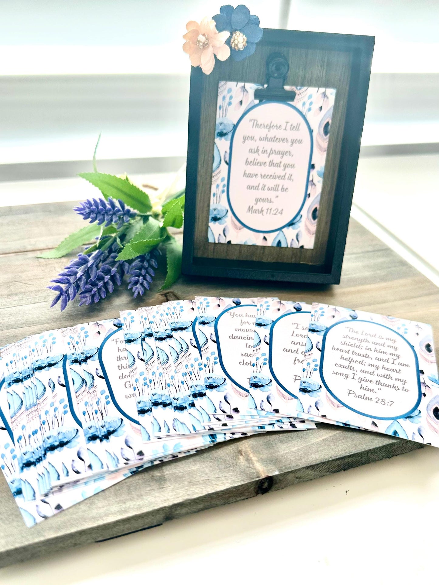 Mini Black Frame w/30 Encouraging Scripture Messages; Inspirational Scrolls that Bring Hope, Love, & Encouragement to Uplift; Gift; Handmade