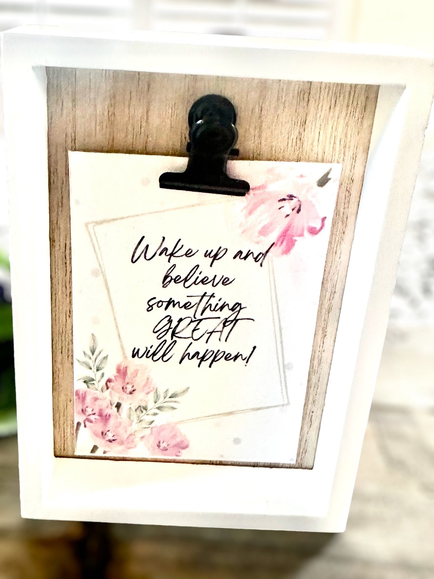 Mini White Frame w/30 Inspirational Messages; Motivational Scrolls that Bring Hope, Love, & Encouragement to Uplift; Gift; Handmade