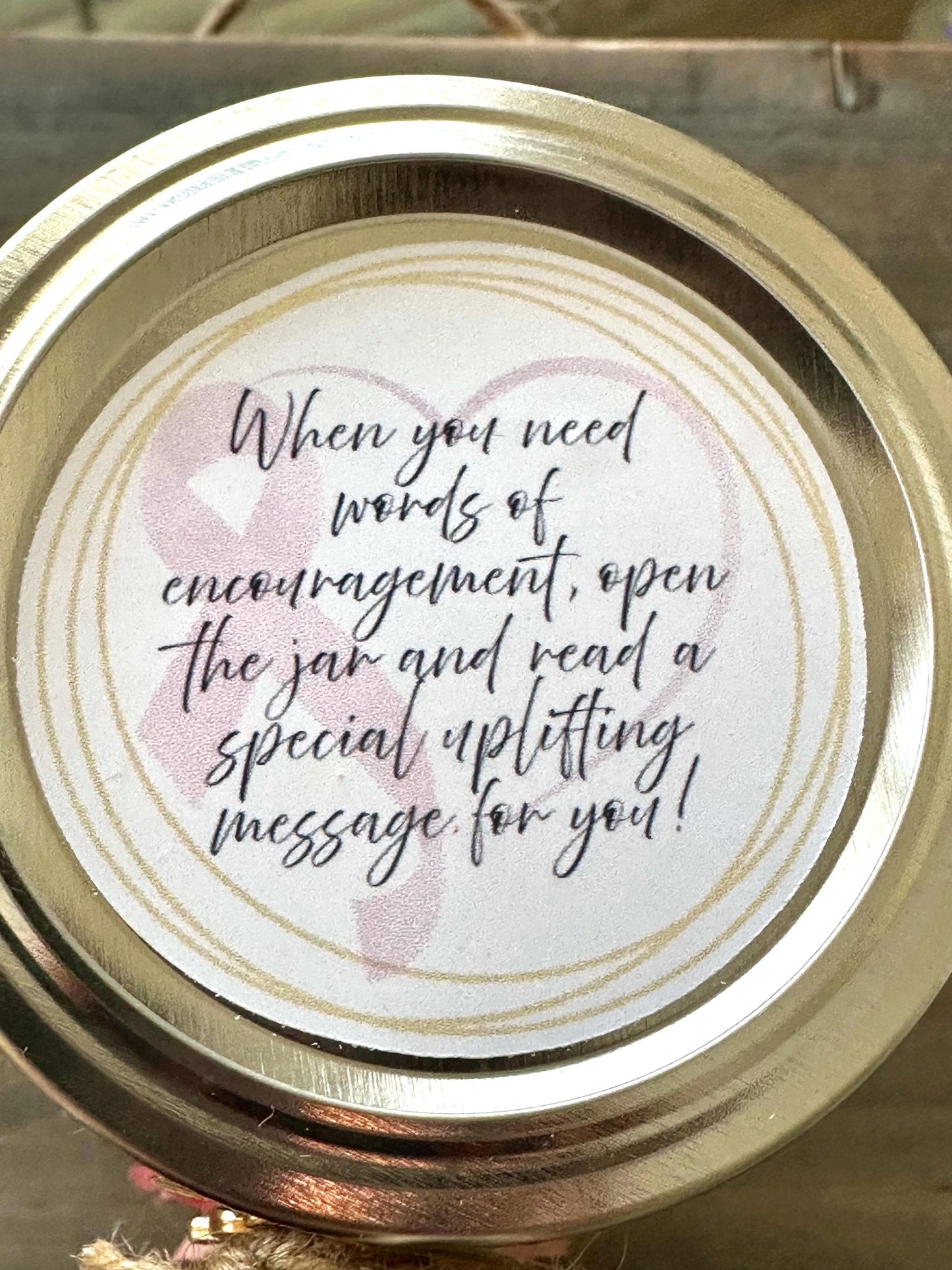 Handmade Breast Cancer Hope Jar | 30 Inspirational Messages of Love, Positivity | Uplifting Gift for Survivors, Fighters & Caregiver
